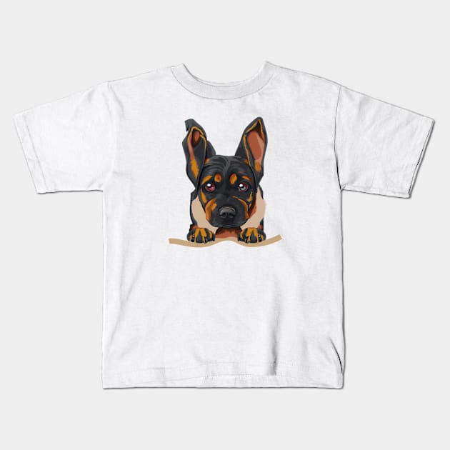 dog in pocket funny puppy for dog lover Rottweiler Kids T-Shirt by GraphGeek